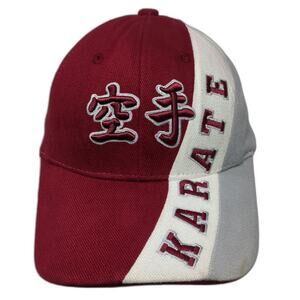 Century Baseball Cap Red White Gray One Size Karate Embroidery Kanji Cotton Hat